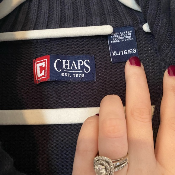 Chaps • navy men’s sweater pullover XL - Picture 2 of 7